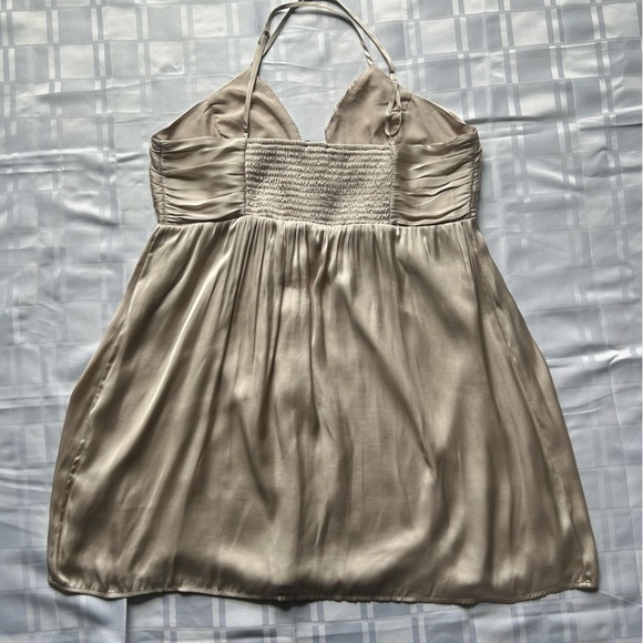 Dynamite Champagne Colour Satin Cross Strap Mini Dress New Without Tags - Picture 14 of 16